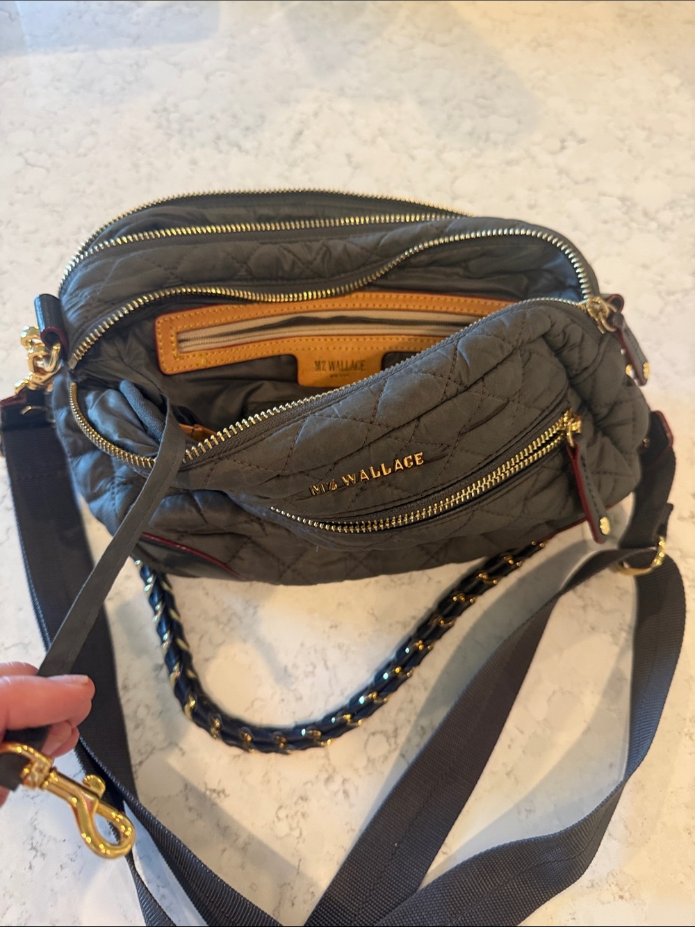 MZ Wallace Quilted Crossbody Bag in Black with Gold Hardware - Picture 8 of 8